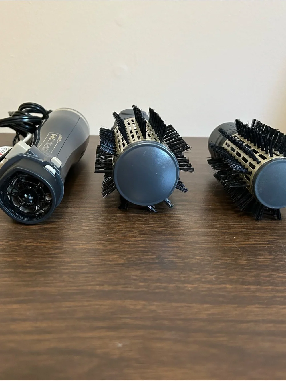 Conair InfinitiPro Charcoal Hot Air Brush with Interchangeable Barrels 2” & 1.5”